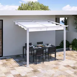 Pergola 3x2,5 m in alluminio bianco con tetto scorrevole - Norris