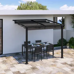Pergola 3x2,5 m in alluminio antracite con tetto scorrevole - Norris