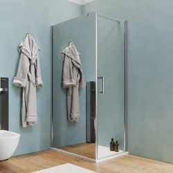 Box doccia 100X70 cm lato fisso specchiato con battente e profilo cromo 200h - Artego Duo