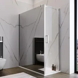 Box doccia 150X70 cm lato fisso specchiato con battente e profilo cromo 200h - Artego Duo