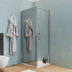 Box doccia 90X80 cm lato fisso specchiato con battente e profilo cromo 200h - Artego Duo