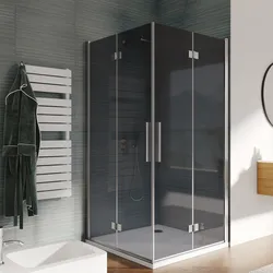 Box doccia 105x105 cm doppio soffietto vetro anticalcare fumè e profilo cromo 195h - Flexy