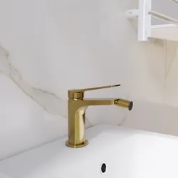Miscelatore per bidet in ottone oro spazzolato PVD anti-impronta - Nocta