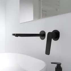 Miscelatore per lavabo a muro in ottone nero opaco - Nocta