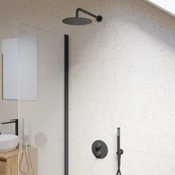 Set incasso doccia termostatico in ottone nero spazzolato PVD anti-impronta - Nocta