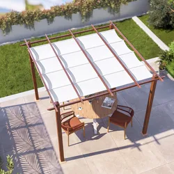 Gazebo 3x3 m in alluminio effetto corten e telo bianco - Norris