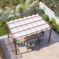 Gazebo 3x4 m in alluminio effetto corten e telo bianco - Norris