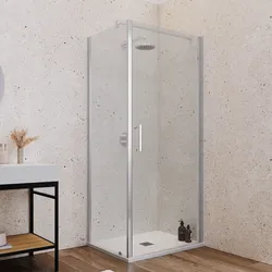 Box doccia 80x90 cm battente con vetro anticalcare trasparente e profilo cromo 200h - Artego