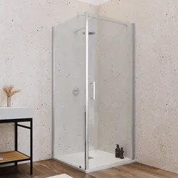 Box doccia 90X90 cm battente con vetro anticalcare trasparente e profilo cromo 200h - Artego