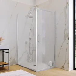 Box doccia 140X90 cm battente con vetro anticalcare trasparente e profilo cromo 200h - Artego