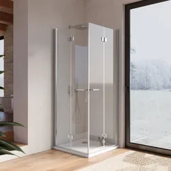 Box doccia 80x80 cm doppio soffietto vetro anticalcare trasparente profilo cromo 195h - Flexy