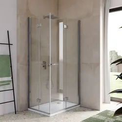 Box doccia 70x100 cm doppio soffietto vetro anticalcare trasparente profilo cromo 195h - Flexy