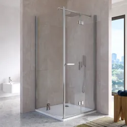 Box doccia 90x90 cm a soffietto in vetro anticalcare trasparente profilo cromo 195h - Flexy