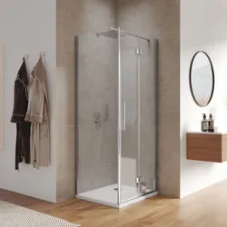 Box doccia 85x75 cm a soffietto in vetro anticalcare opaco profilo cromo 195h - Flexy