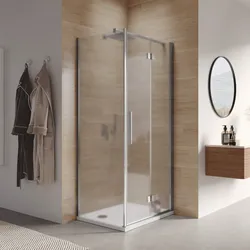Box doccia 95x75 cm a soffietto in vetro anticalcare opaco profilo cromo 195h - Flexy