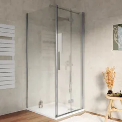 Box doccia 95x85 cm a soffietto in vetro anticalcare trasparente profilo cromo 195h - Flexy