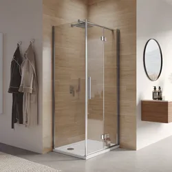 Box doccia 65x95 cm a soffietto vetro anticalcare trasparente profilo cromo 195h - Flexy