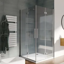Box doccia 95x105 cm a soffietto in vetro anticalcare opaco profilo cromo 195h - Flexy