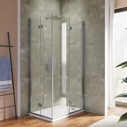 Box doccia 75x105 cm doppio soffietto vetro anticalcare trasparente profilo cromo 195h - Flexy