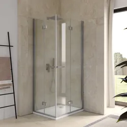 Box doccia 70x95 cm doppio soffietto vetro anticalcare opaco profilo cromo 195h - Flexy