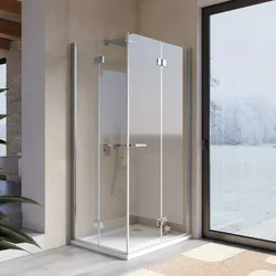 Box doccia 85x100 cm doppio soffietto vetro anticalcare trasparente profilo cromo 195h - Flexy