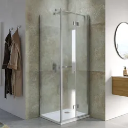 Box doccia 65x70 cm a soffietto vetro anticalcare opaco profilo cromo 195h - Flexy