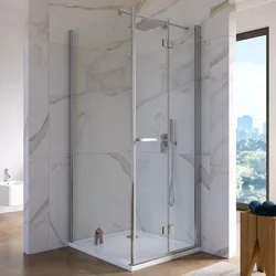 Box doccia 90x80 cm a soffietto in vetro anticalcare trasparente profilo cromo 195h - Flexy