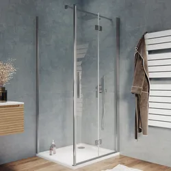 Box doccia 80x95 cm a soffietto vetro anticalcare trasparente profilo cromo 195h - Flexy
