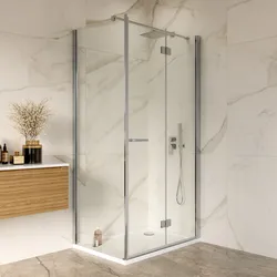 Box doccia 75x100 cm a soffietto vetro anticalcare trasparente profilo cromo 195h - Flexy