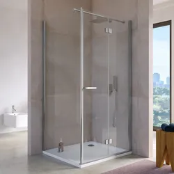 Box doccia 90x100 cm a soffietto in vetro anticalcare trasparente profilo cromo 195h - Flexy